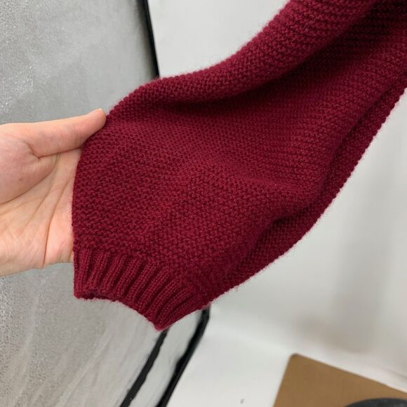 The Reset R Label Sweater Womens M Medium Ruby Ribbed Wool Cashmere Oversized - Picture 5 of 14
